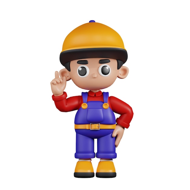 3d Character Mechanic Pointing Up Pose