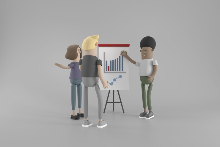 PSD 3d character young people in business concept