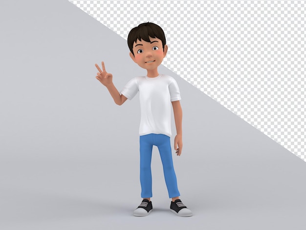 3D-Charakter Cartoon männliche Pose