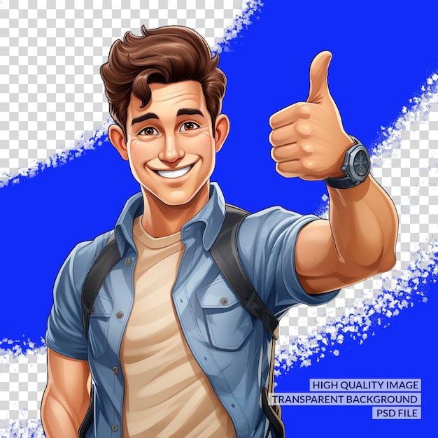 PSD 3d-charakter casual man 3d-png-clipart durchsichtiger isolierter hintergrund