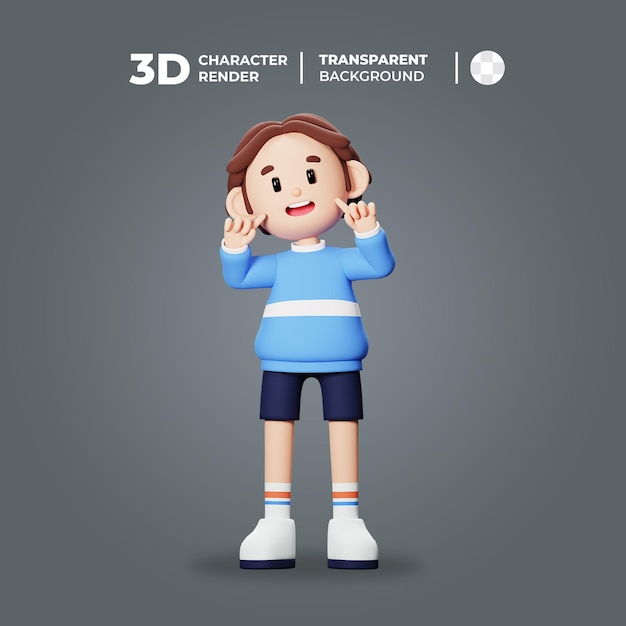 3D-Charakter eines süßen Jungen