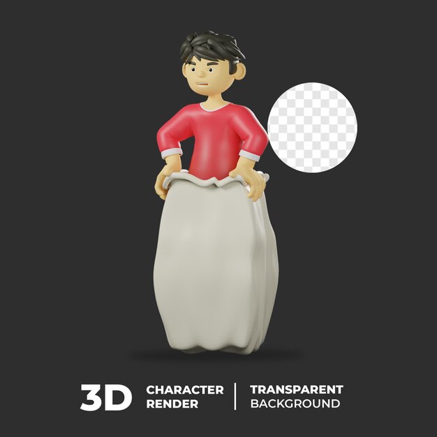 3d-charakter indonesischer balap karung