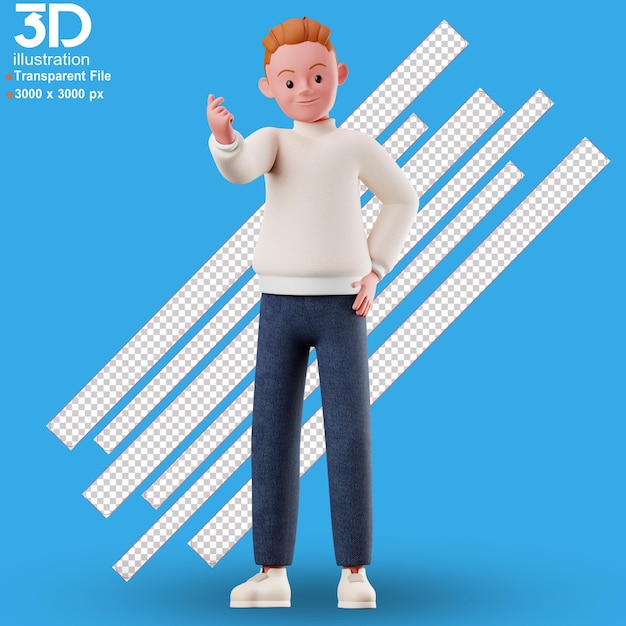 3D-Charakter-Liebe 3D-Render-Illustration auf isoliertem Hintergrund im PNG-Stil