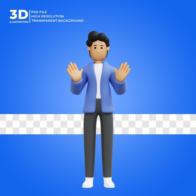 3d charakter posiert verweigern 3d render Premium Psd