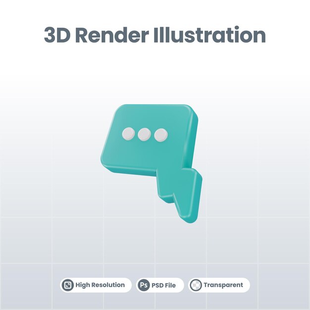 3D-Chat-Blase-Design isolierte Ikone