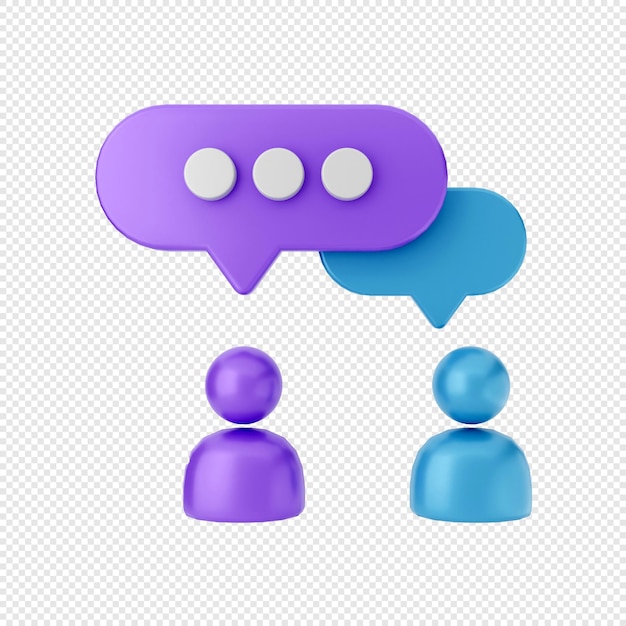 3D-Chat-Blasen-Benachrichtigungssymbol-Gruppennachricht