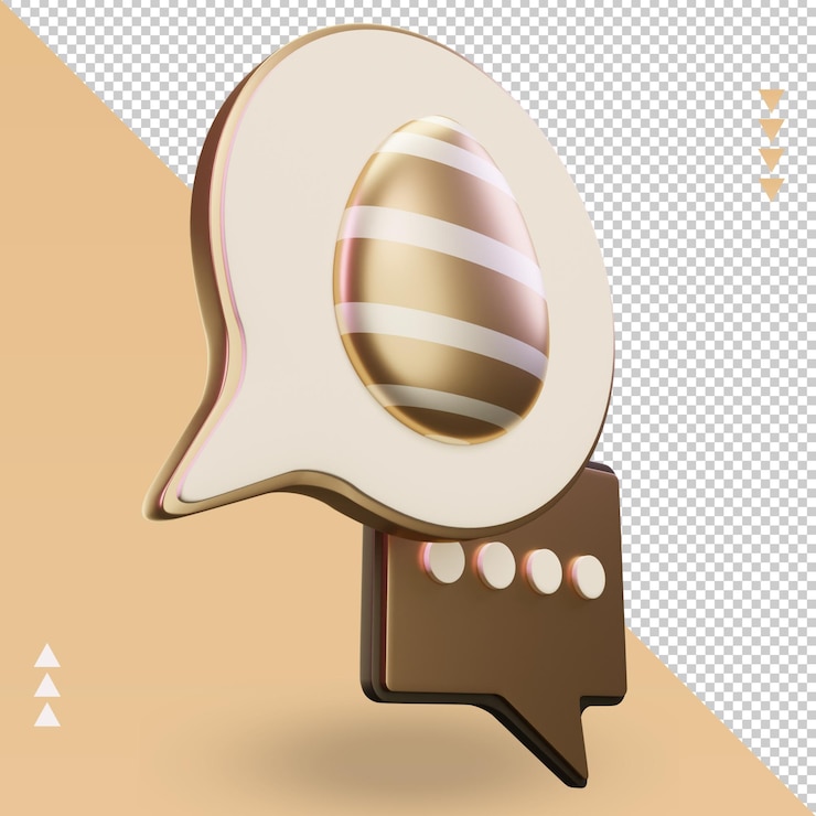 PSD 3d chat icono de pascua renderizado vista izquierda