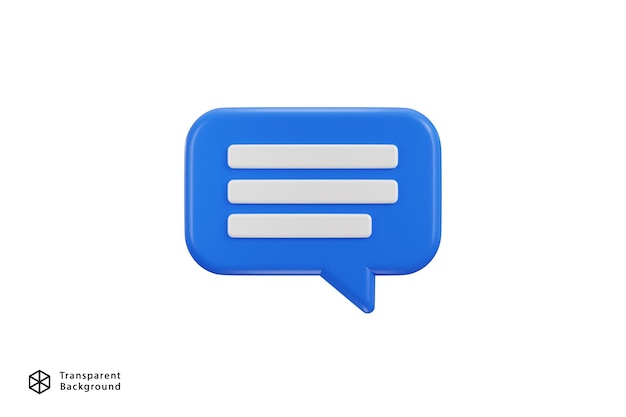 3d chat message icon on social media chatting symbol vector illustration