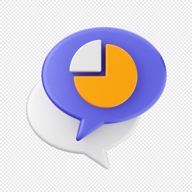 3D-Chat-Nachricht-Mail-Symbol-Illustration