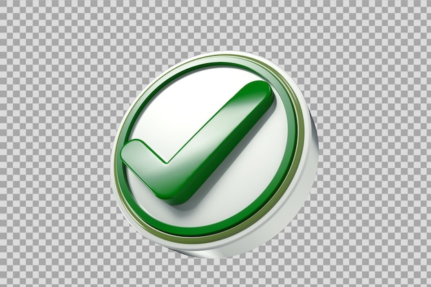 3d check mark vector icon check list button success tick and correct checkbox right decision butt