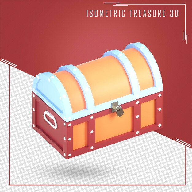 3d chest golden icon cerrar caja del tesoro cofre concepto