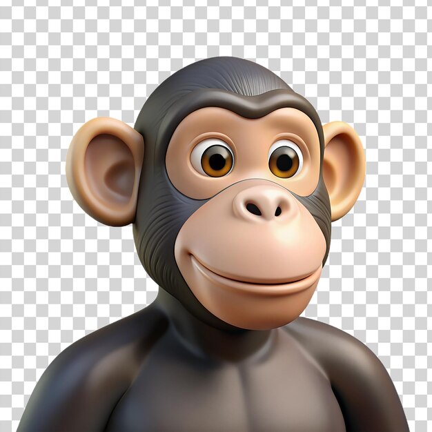 PSD 3d chimpanzé isolé sur un fond transparent