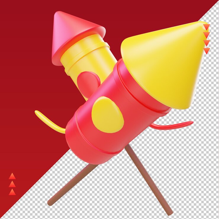 PSD 3d chinese new year fireworks icon rendering right view