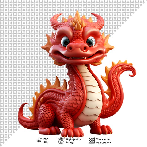 PSD 3d-chinesischer drache auf durchsichtigem hintergrund