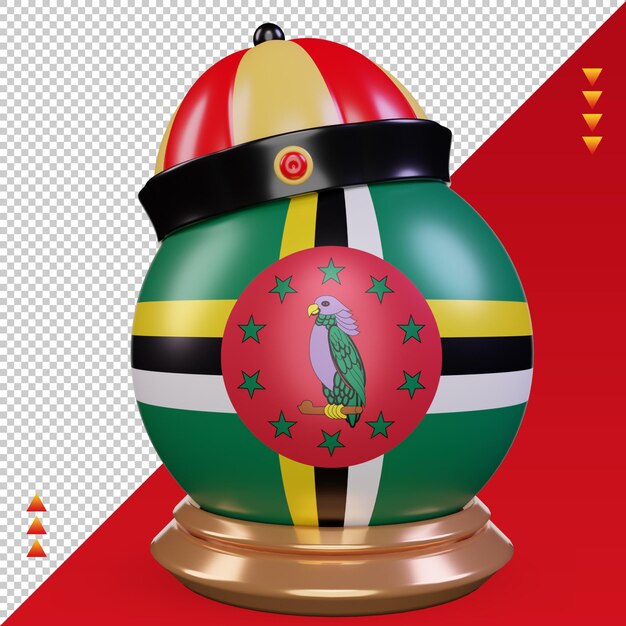 3d chinesisches neujahr dominica flagge rendering vorderansicht