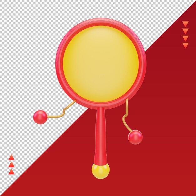 PSD 3d-chinesisches neujahr drumstick-symbol, das vorderansicht wiedergibt