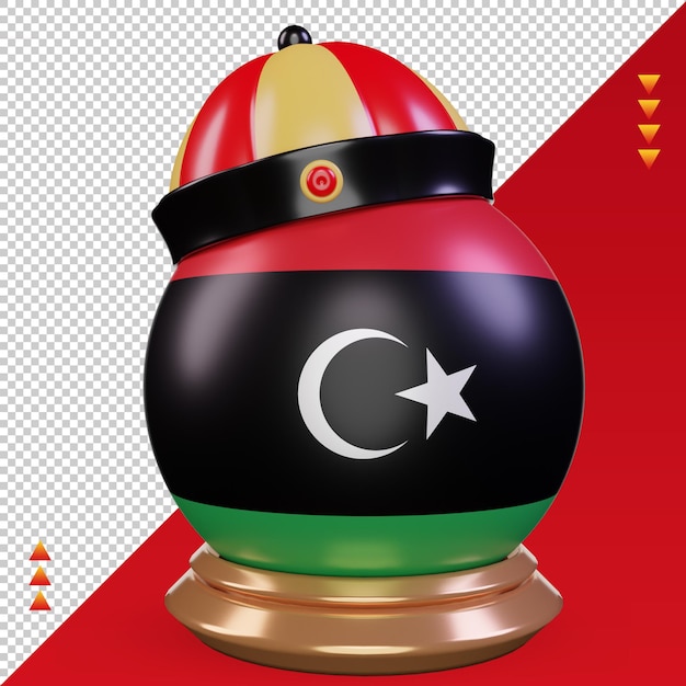 3D Chinesisches Neujahr Libyen Flagge Rendering Vorderansicht