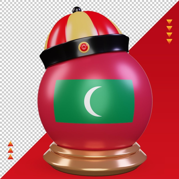 3d chinesisches neujahr malediven flagge rendering vorderansicht