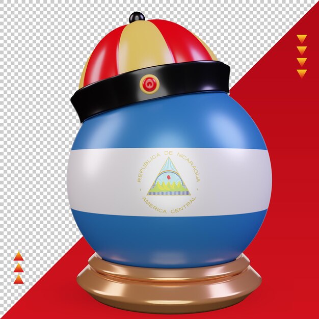 3d chinesisches neujahr nicaragua flagge rendering vorderansicht