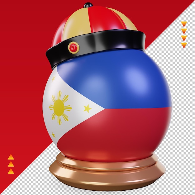 3d chinesisches neujahr philippinen flagge rendern rechte ansicht