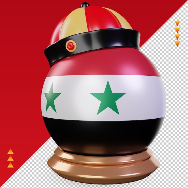 PSD 3d chinesisches neujahr syrien flagge rendern rechte ansicht