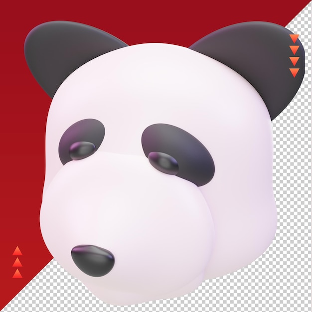 3D-chinesisches Neujahrs-Pandabär-Symbol, das die rechte Ansicht wiedergibt