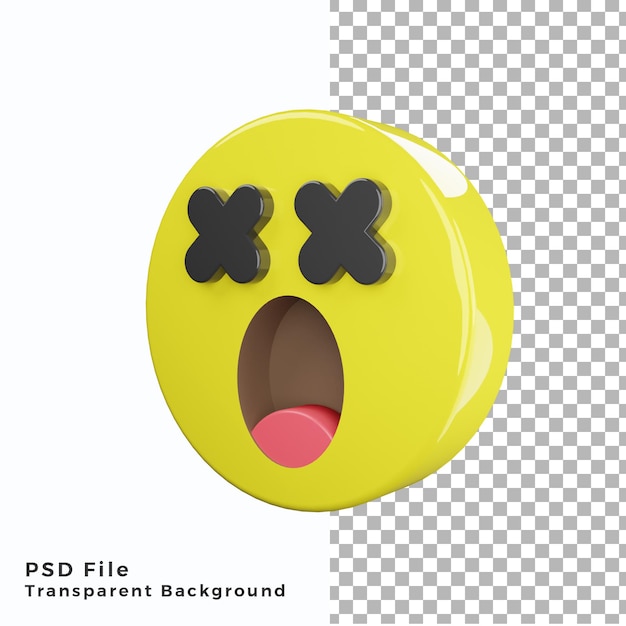 PSD 3d choc émoticône emoji icône fichiers psd de haute qualité