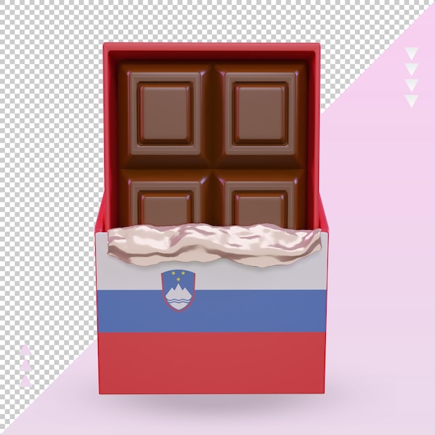 3d chocolate bandeira da eslovênia renderização vista frontal