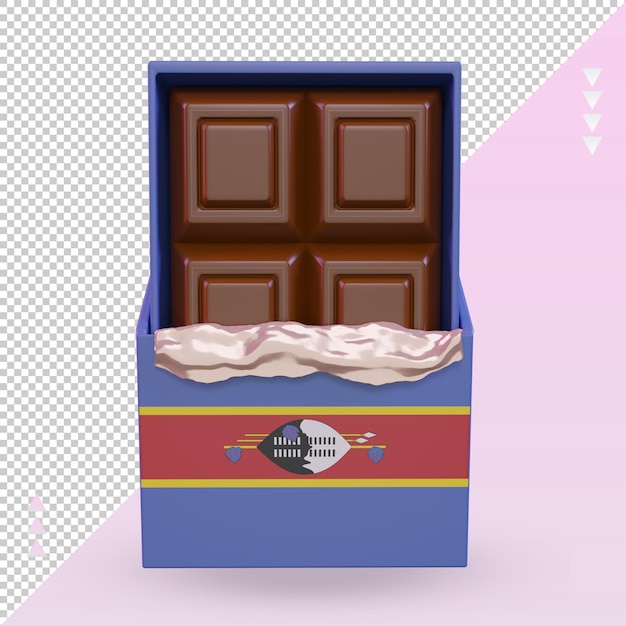 3d chocolate Eswatini flag rendering front view