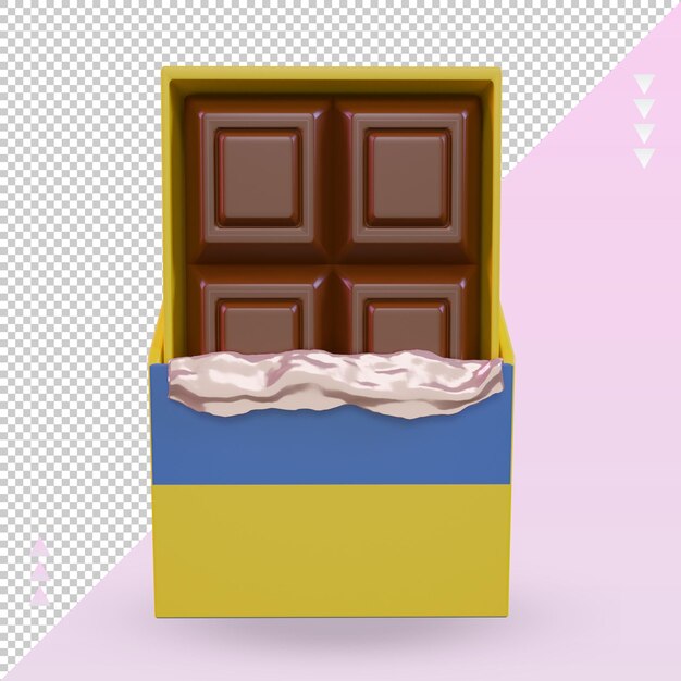 3d chocolate Ukraine flag rendering front view