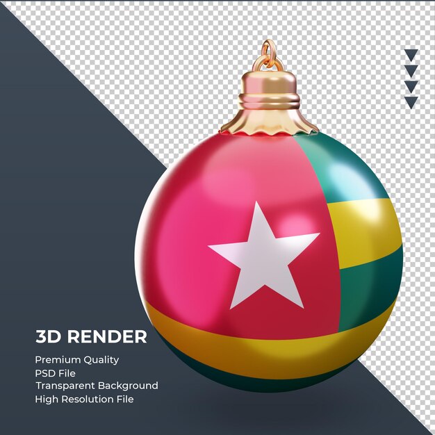 3d christmas ball Togo flag rendering left view
