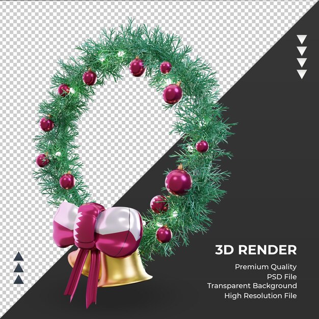 3d christmas wreath Qatar flag rendering right view