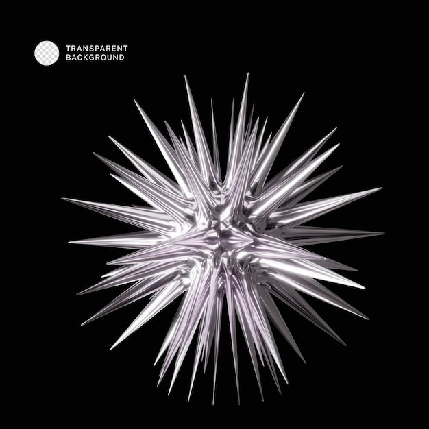 3D-Chrom abstrakte Form Brutalistischer futuristischer Stil 3D-Illustration