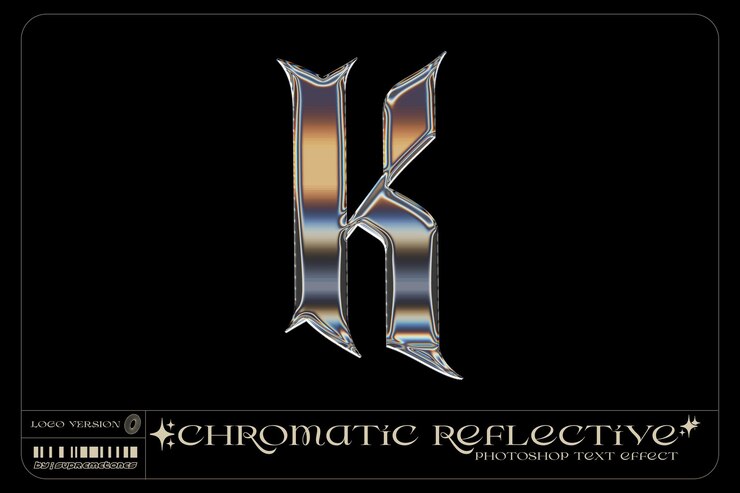PSD 3d-chrom reflektierende texteffekte logos optimiert