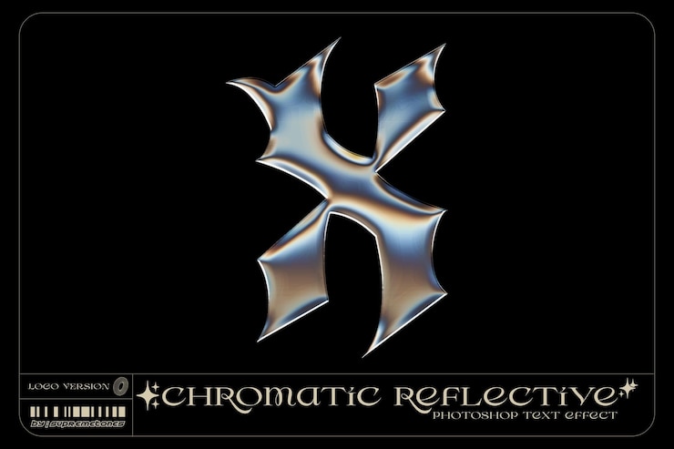 PSD 3d-chrom reflektierende texteffekte logos optimiert