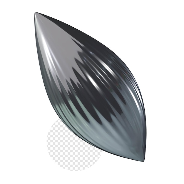 PSD 3d-chrom-silber-mandel-png-element