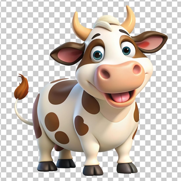 PSD 3d clip de una vaca muy linda png