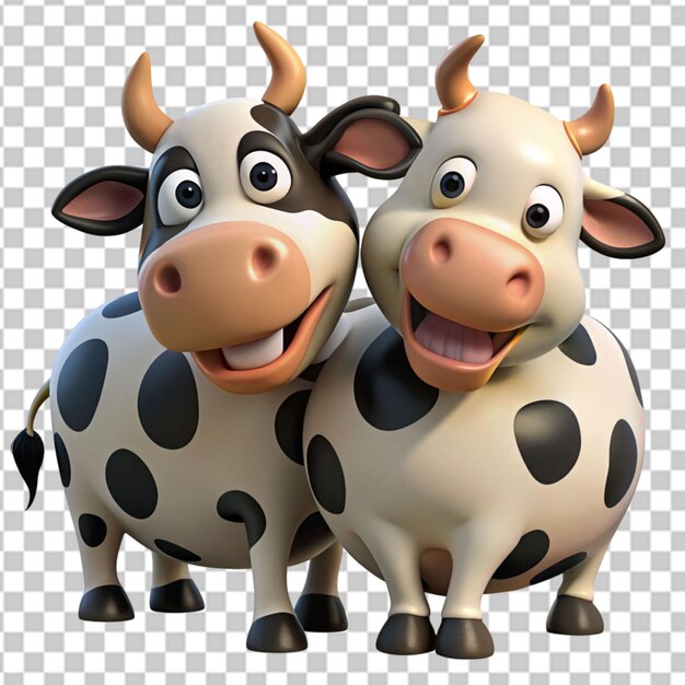 PSD 3d clip de una vaca muy linda png