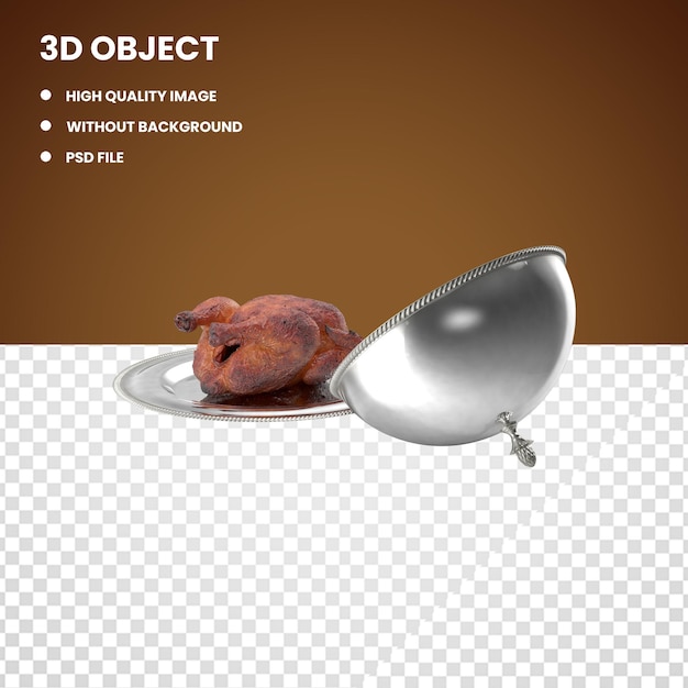 3d cloche cook con pavo asado