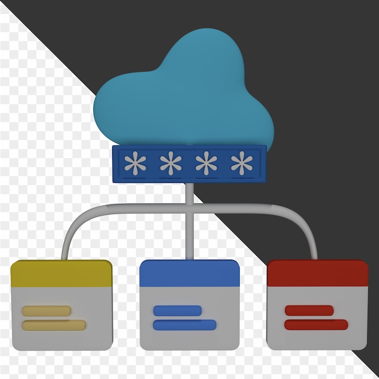 PSD 3d-cloud-computing-illustrationen