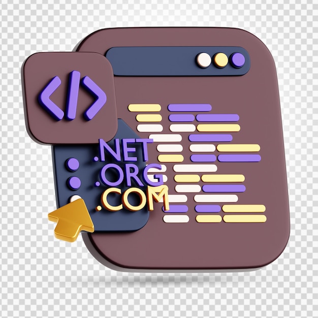 3D Coding Icon NET Webentwicklung Programmierung Quellcode
