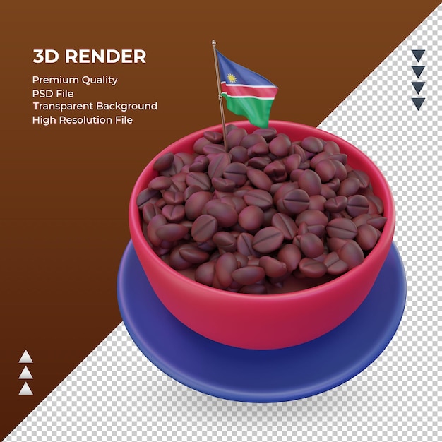 3d Coffee Day Namibie Drapeau Rendu Vue Droite