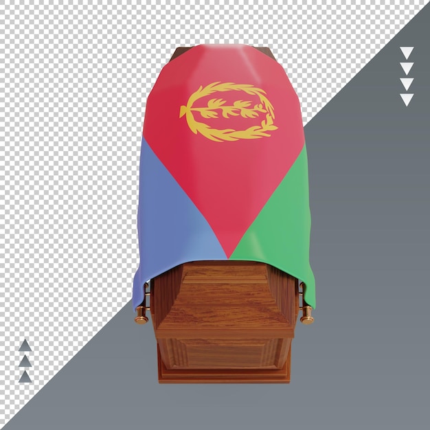 3d coffin eritrea flag rendering front view