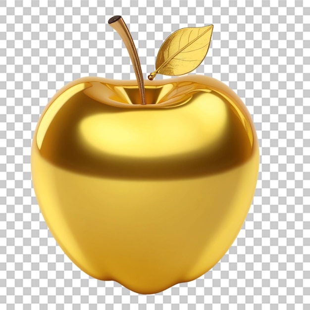 PSD 3d de un color brillante un fondo transparente de manzana