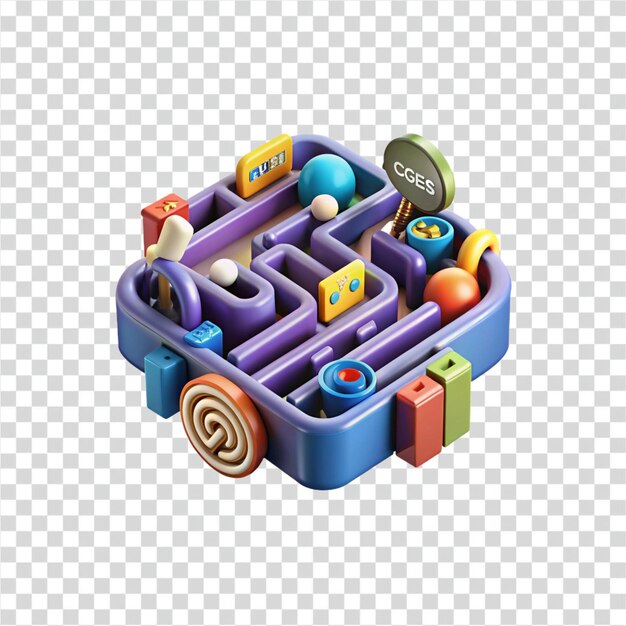3D Colorful Maze Puzzle Game Design (Disegno di giochi di puzzle 3D colorati)