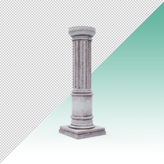 PSD 3d columna romana pilar piedra aislada