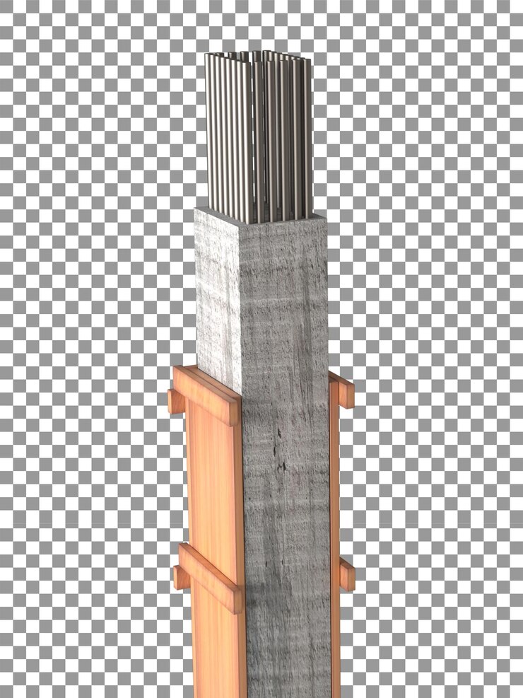 PSD 3d columnas rcc que rinden columnas de hormigón bajo la construcción de columnas de barras de obturación en columnas