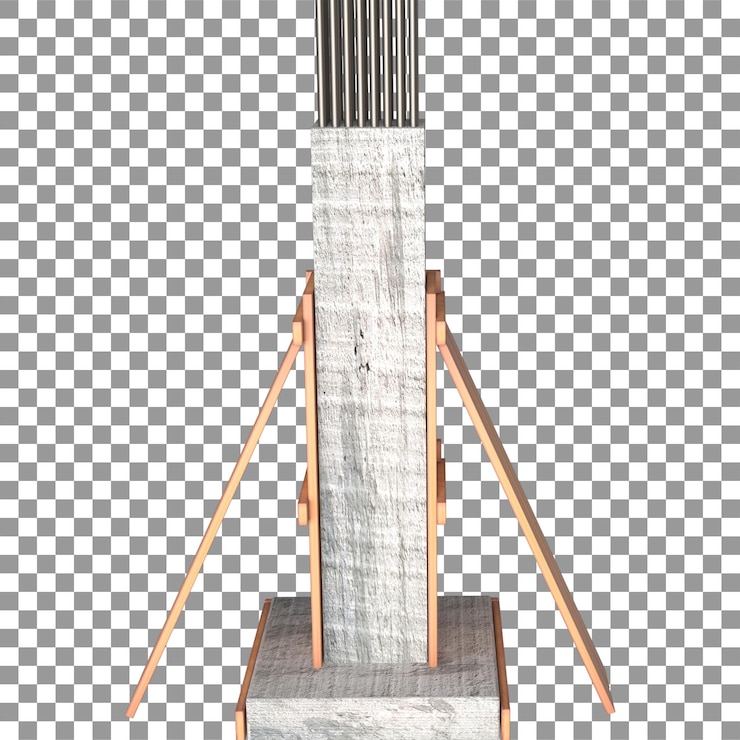 PSD 3d columnas rcc que rinden columnas de hormigón bajo la construcción de columnas de barras de obturación en columnas