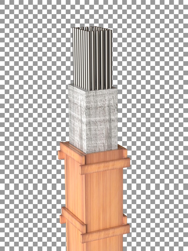 PSD 3d columnas rcc que rinden columnas de hormigón bajo la construcción de columnas de barras de obturación en columnas