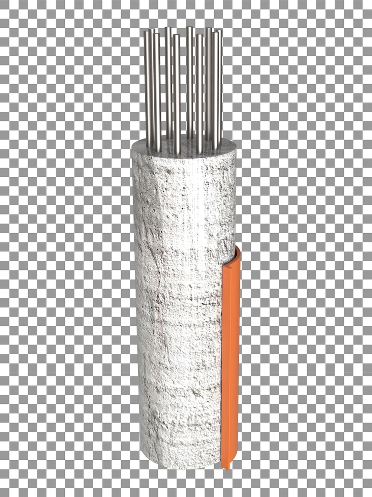 PSD 3d columnas rcc que rinden columnas de hormigón bajo la construcción de columnas de barras de obturación en columnas